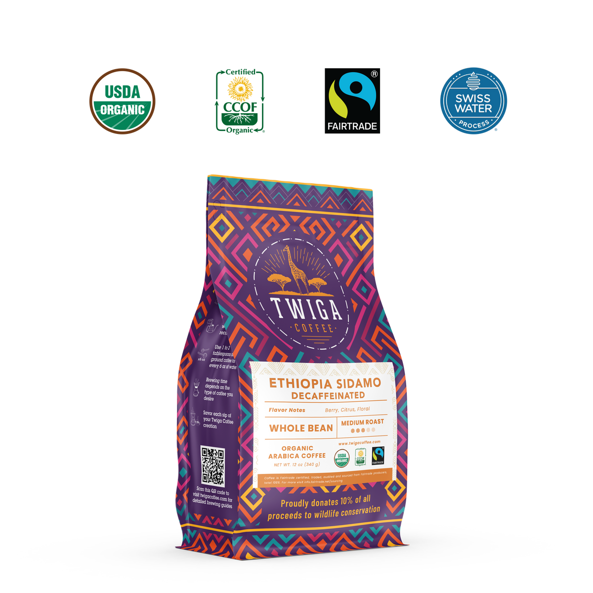 Organic Ethiopia Sidamo: Swiss Water Decaf Coffee | Twiga Coffee