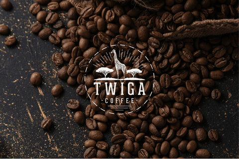 Roasted coffee beans spilling from a burlap sack across a dark surface.