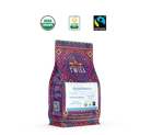 Guatemala pouch beside USDA Organic, CCOF Organic and Fairtrade certification marks
