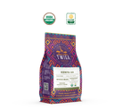Kenya AA pouch beside USDA Organic and CCOF Organic certification marks