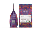 Ethiopia Yirgacheffe pouch shown front and back, with brewing notes and a QR code on the reverse