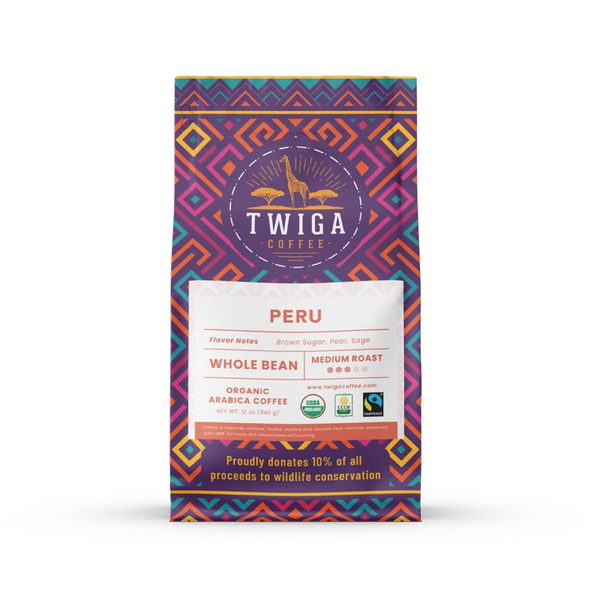 Twiga Coffee Peru Coffee, 12 oz whole bean bag