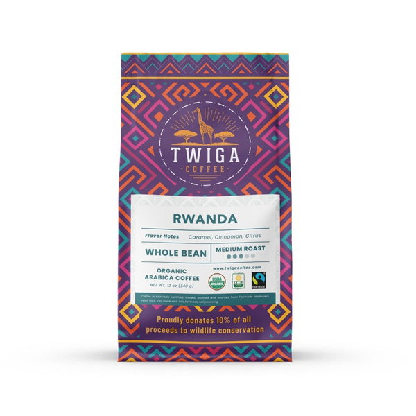 Twiga Coffee Rwanda Coffee, 12 oz whole bean bag